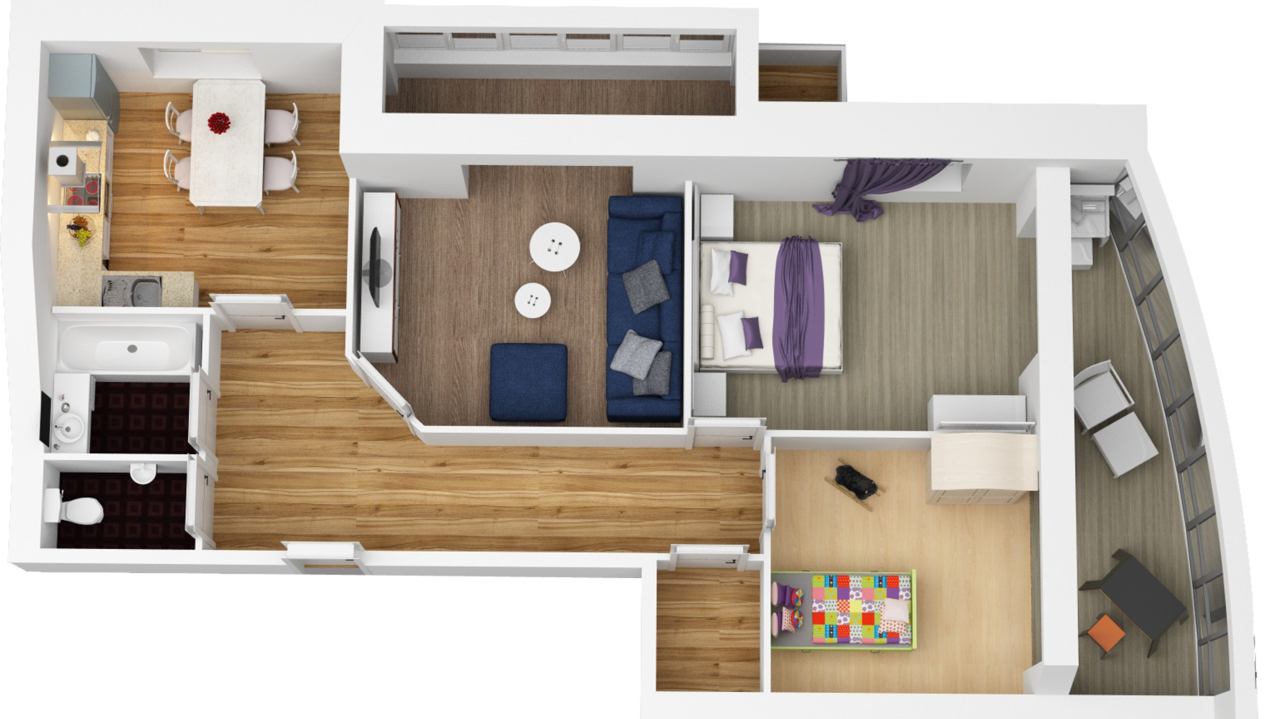 Планировка 3-комнатной квартиры в ЖК Золотая подкова 98.61 м², фото 44788