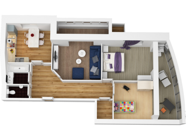 ЖК Золотая подкова: планировка 3-комнатной квартиры 98.61 м²