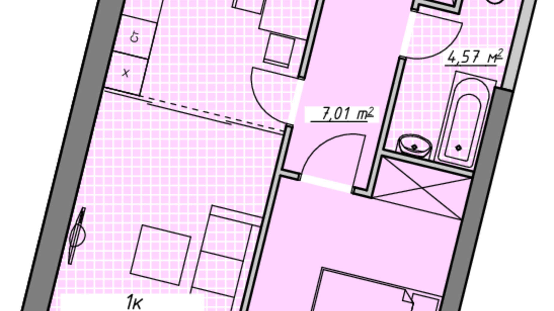 Планировка 1-комнатной квартиры в ЖК Атмосфера 48.19 м², фото 448797