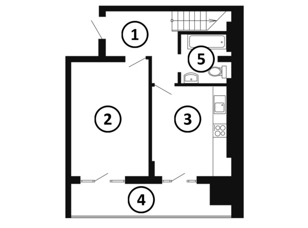 ЖК Национальный: планировка 3-комнатной квартиры 96.49 м²