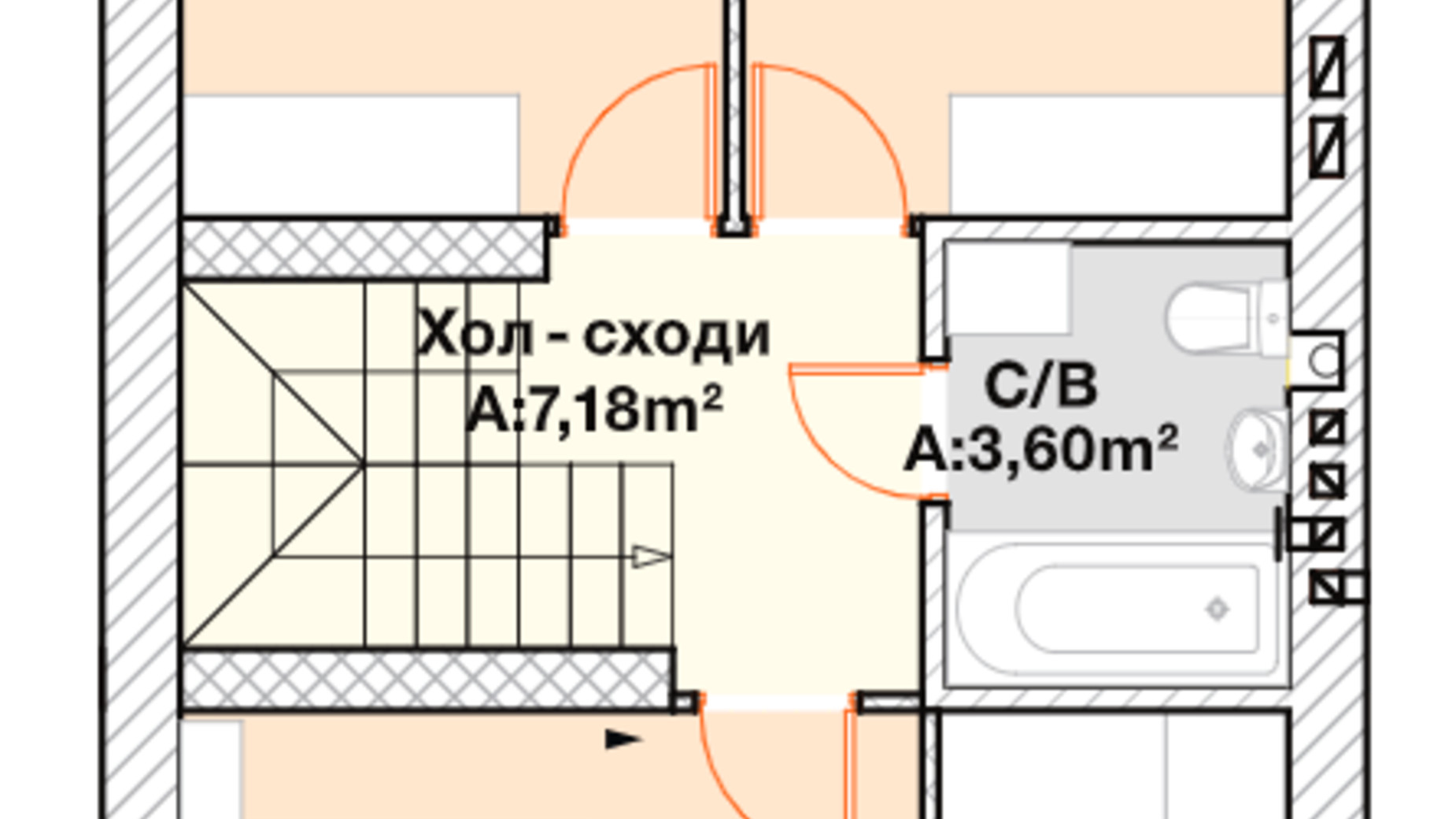 Планировка таунхауса в Таунхаус Scandi House 2 95 м², фото 449116