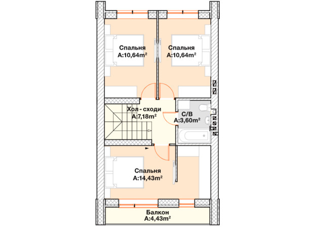 Таунхаус Scandi House 2: планування 4-кімнатної квартири 95 м²