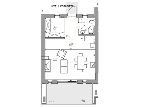 КМ YOND.City: планування 3-кімнатної квартири 103.44 м²