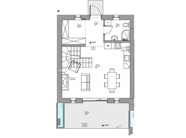 КГ YOND.City: планировка 3-комнатной квартиры 113.71 м²