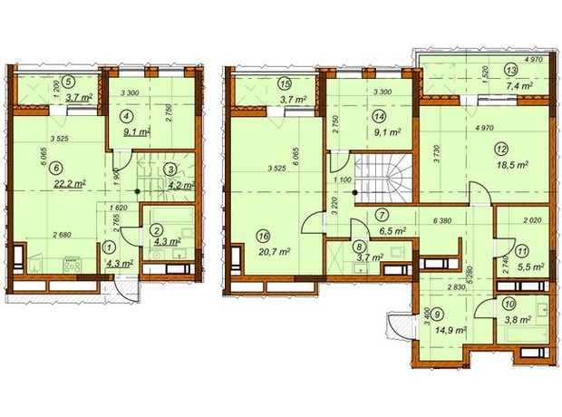 ЖК 4 сезона: планировка 4-комнатной квартиры 141.6 м²