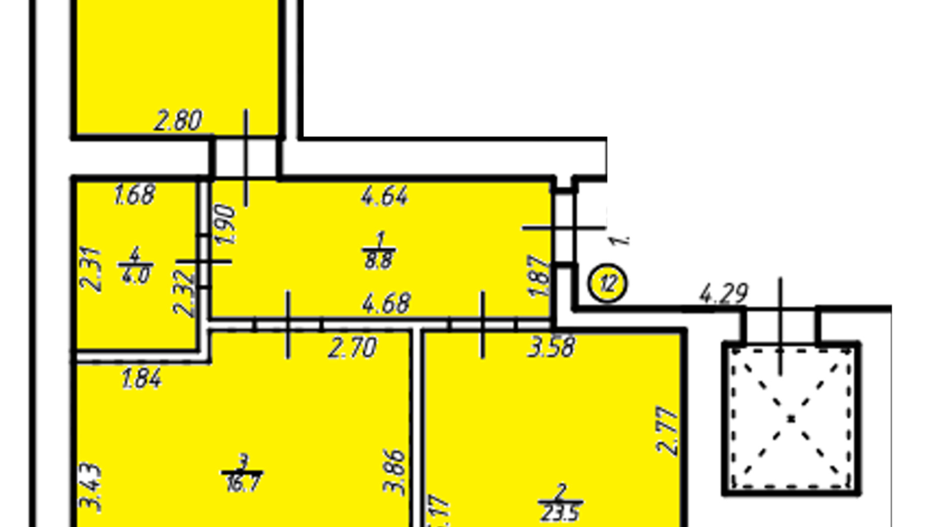 Планування 2-кімнатної квартири в ЖК Квартал Галицький 71.9 м², фото 449680