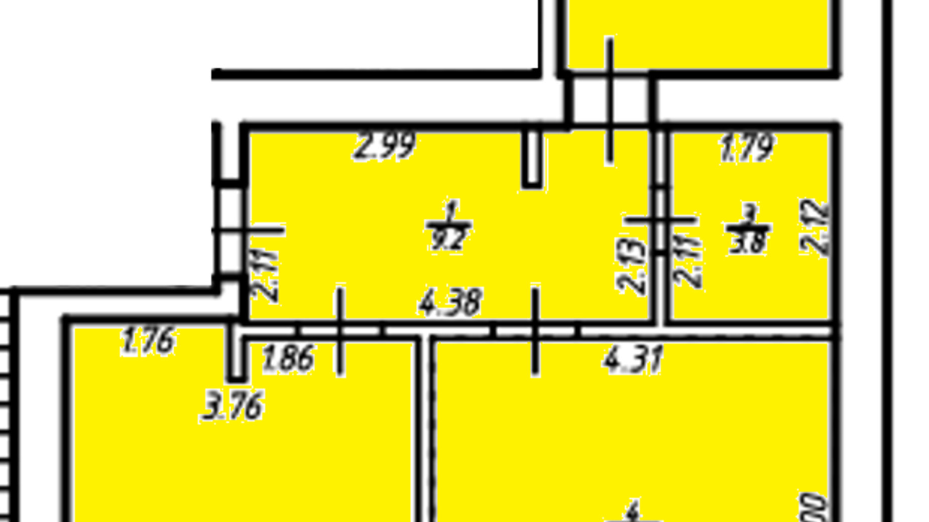 Планування 2-кімнатної квартири в ЖК Квартал Галицький 68.9 м², фото 449980