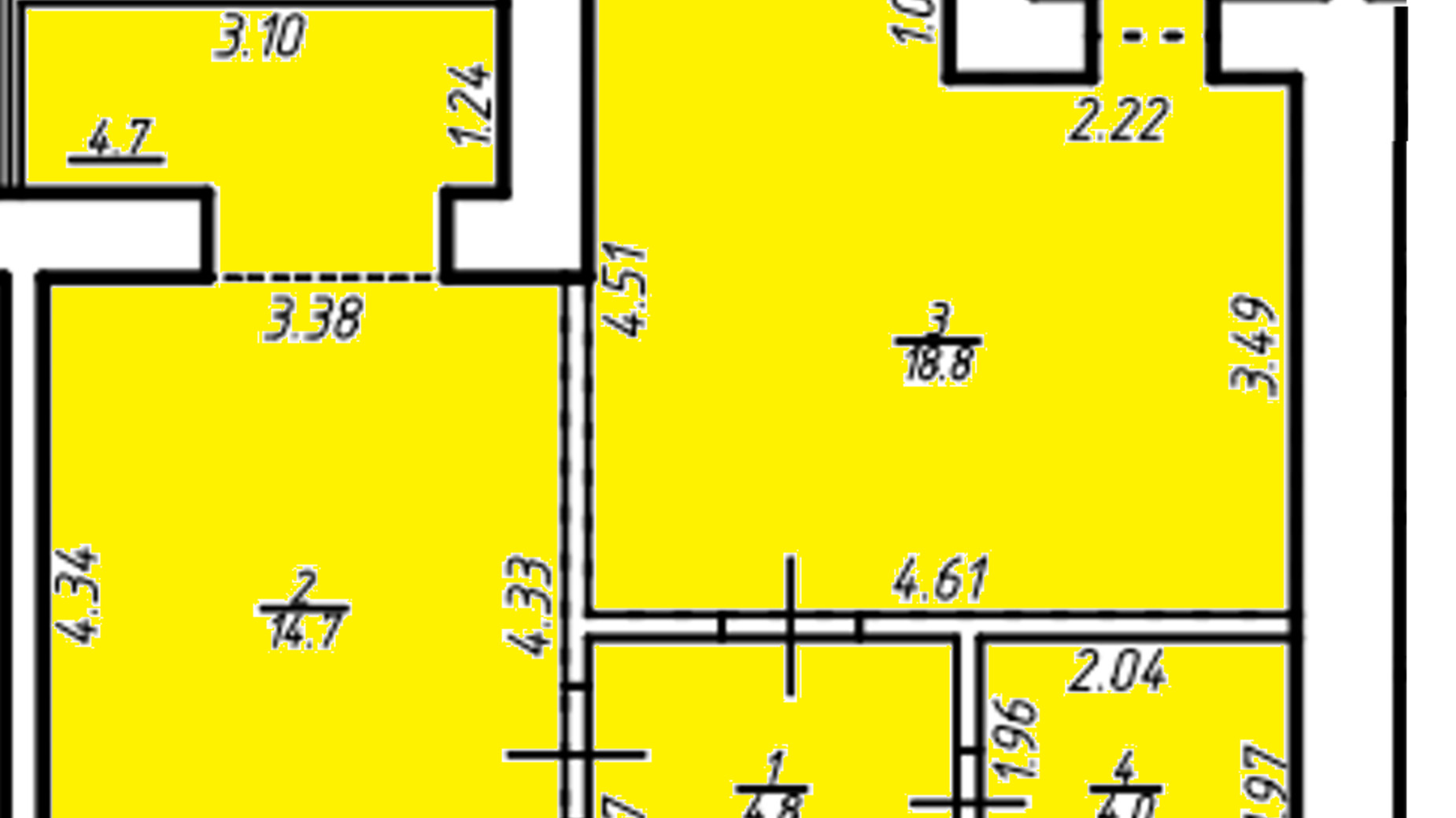 Планування 1-кімнатної квартири в ЖК Квартал Галицький 48.9 м², фото 450201