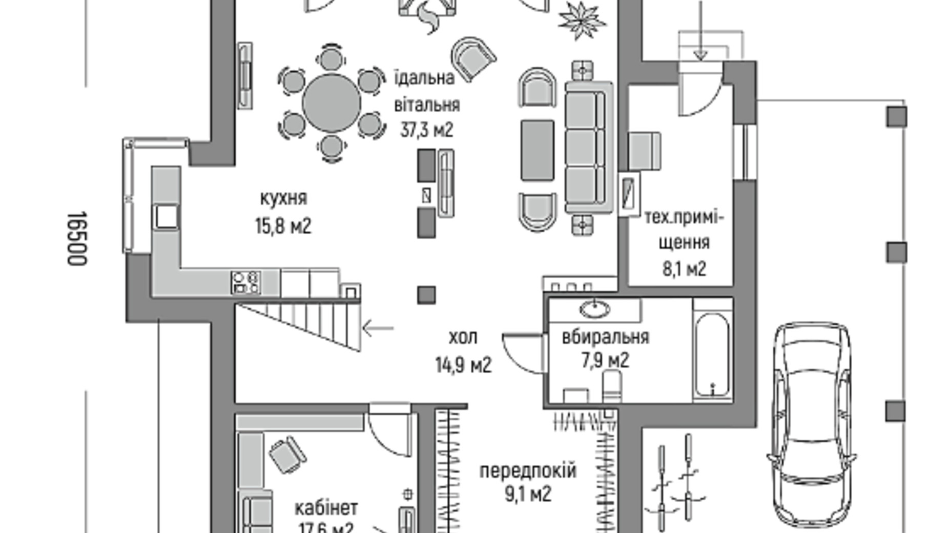 Планування котеджу в КМ Парк Хаус 230 м², фото 451013