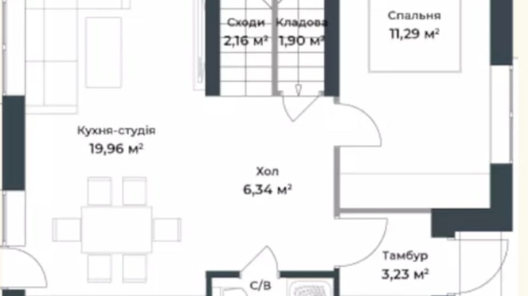 Планировка таунхауса в КГ Idilika Home 95.5 м², фото 451674