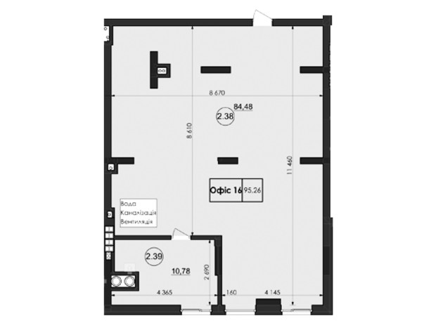ЖК Ґорґани: планування приміщення 96.6 м²