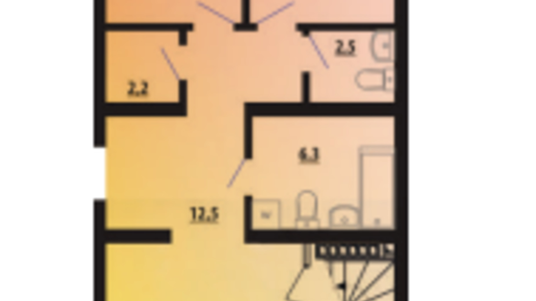 Планування 3-кімнатної квартири в ЖК ЛесSky 93.5 м², фото 453183