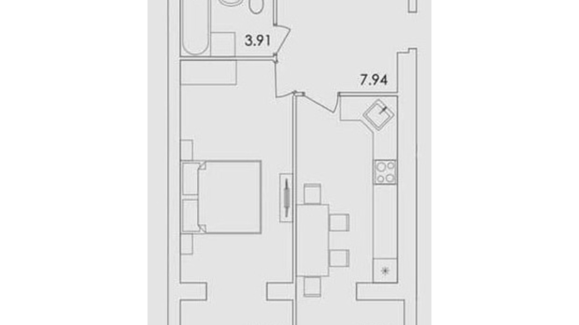 Планировка 1-комнатной квартиры в ЖК Green Village 47 м², фото 453613