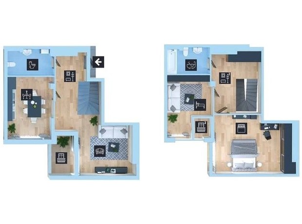 ЖК Новопечерська Вежа: планировка 3-комнатной квартиры 108.1 м²