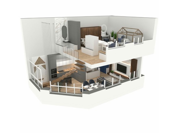 ЖК Прага Lux: планування 2-кімнатної квартири 76.3 м²