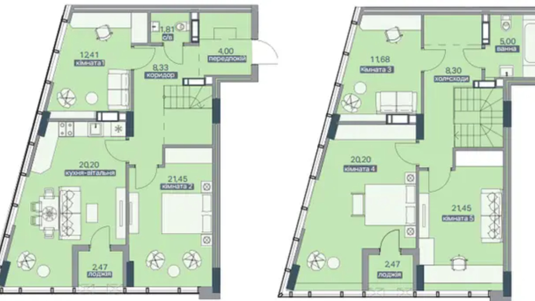 Планування багато­рівневої квартири в ЖК Метрополіс 138.05 м², фото 457863