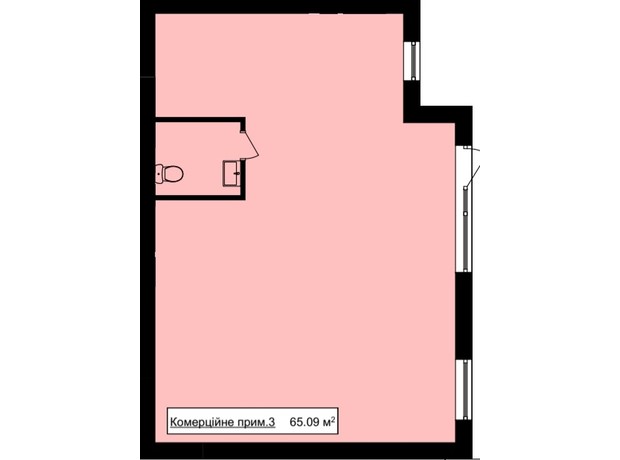ЖК на Шпитальній: планування приміщення 65.09 м²
