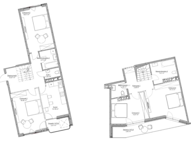 ЖК O2 Residence: планировка 4-комнатной квартиры 127.48 м²