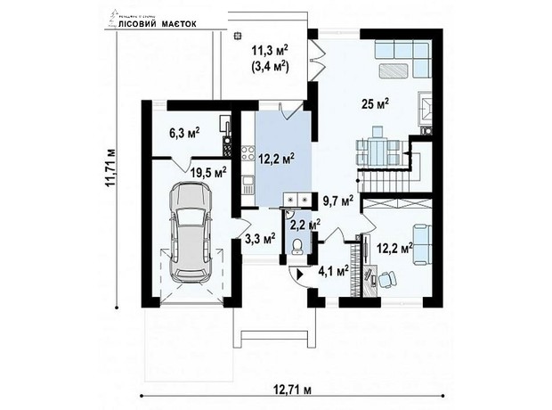 КМ Лісовий Маєток: планування 5-кімнатної квартири 167.5 м²