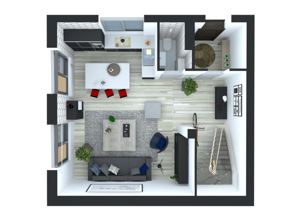 Таунхаус Country Townhouse: планировка 2-комнатной квартиры 110 м²