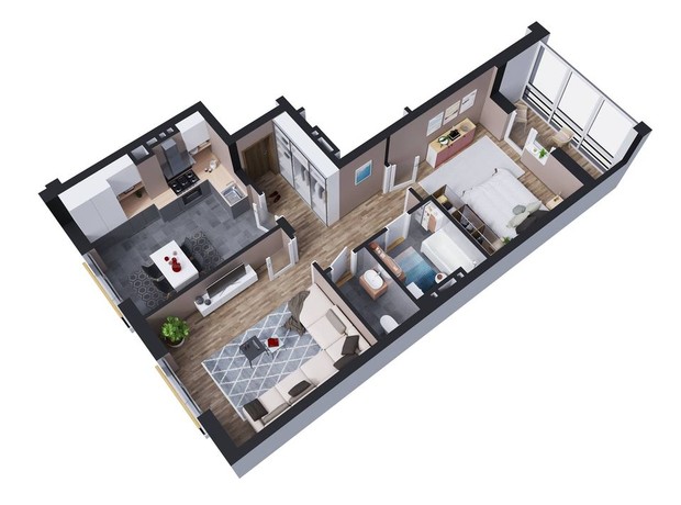 ЖК Baker Street: планування 2-кімнатної квартири 69 м²