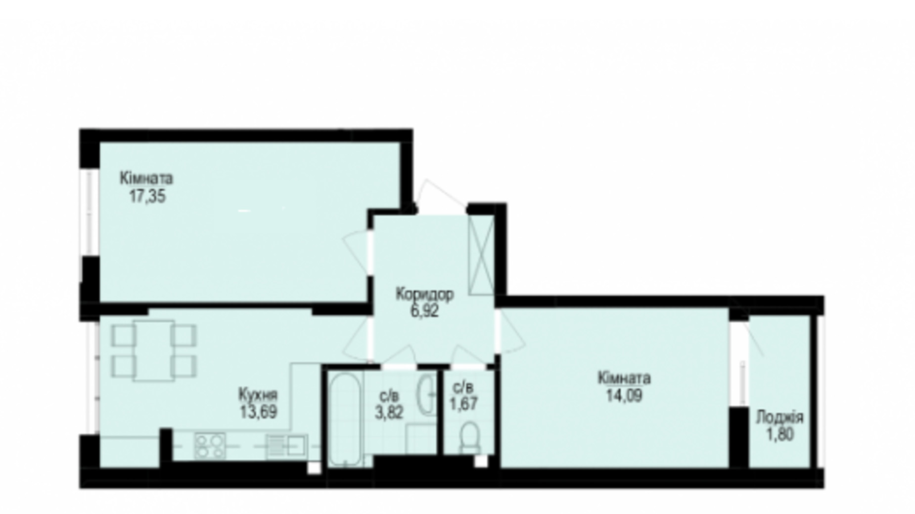 Планування багато­рівневої квартири в ЖК Цитадель-1 119.4 м², фото 466747