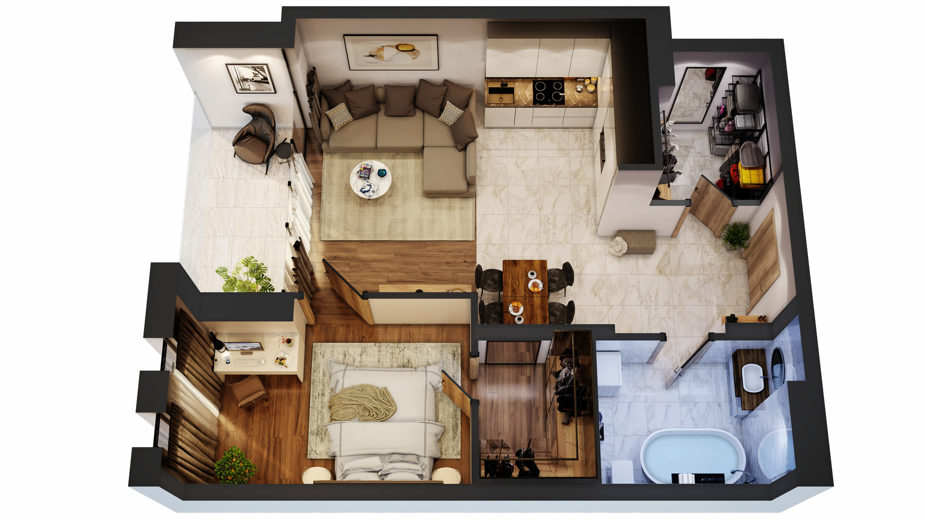 Планировка 2-комнатной квартиры в КД Nobility 65.6 м², фото 468875