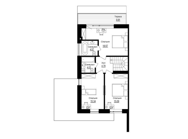 КГ Toscana House 2: планировка 4-комнатной квартиры 158.5 м²