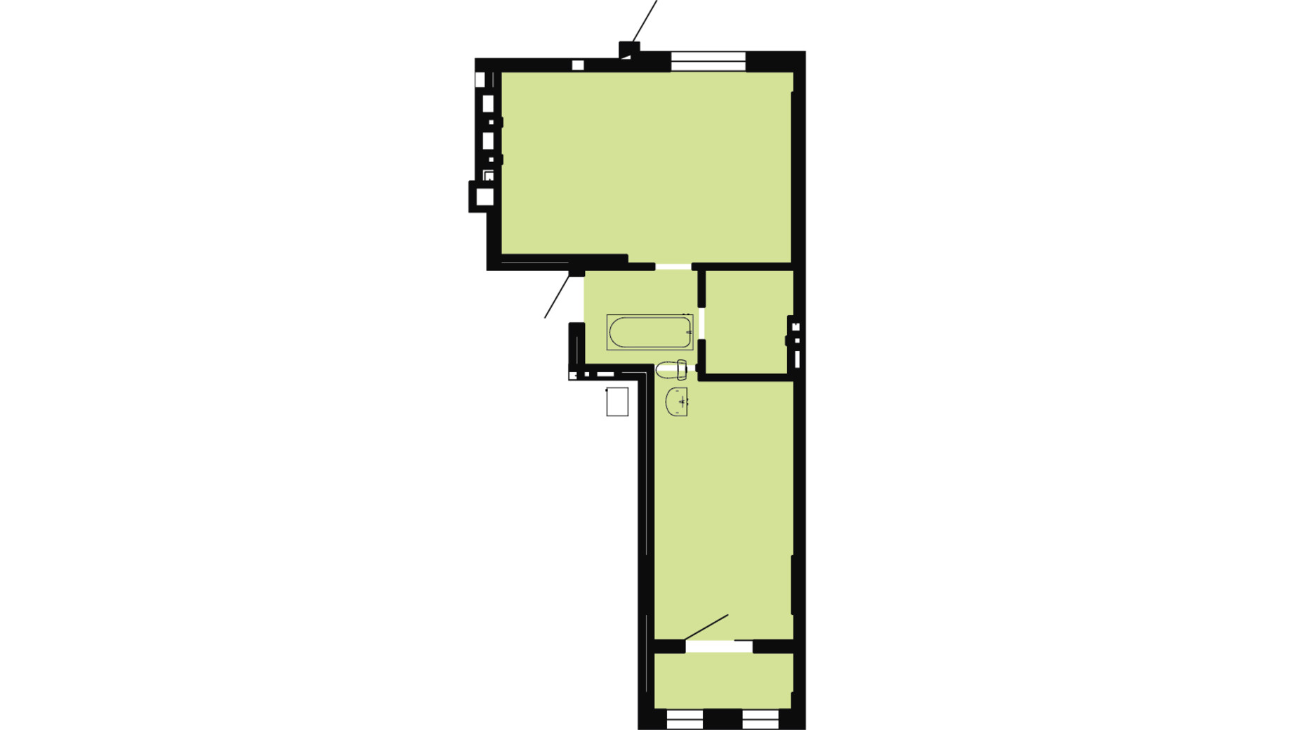 Планировка 1-комнатной квартиры в ЖК Весняний 52.87 м², фото 470257