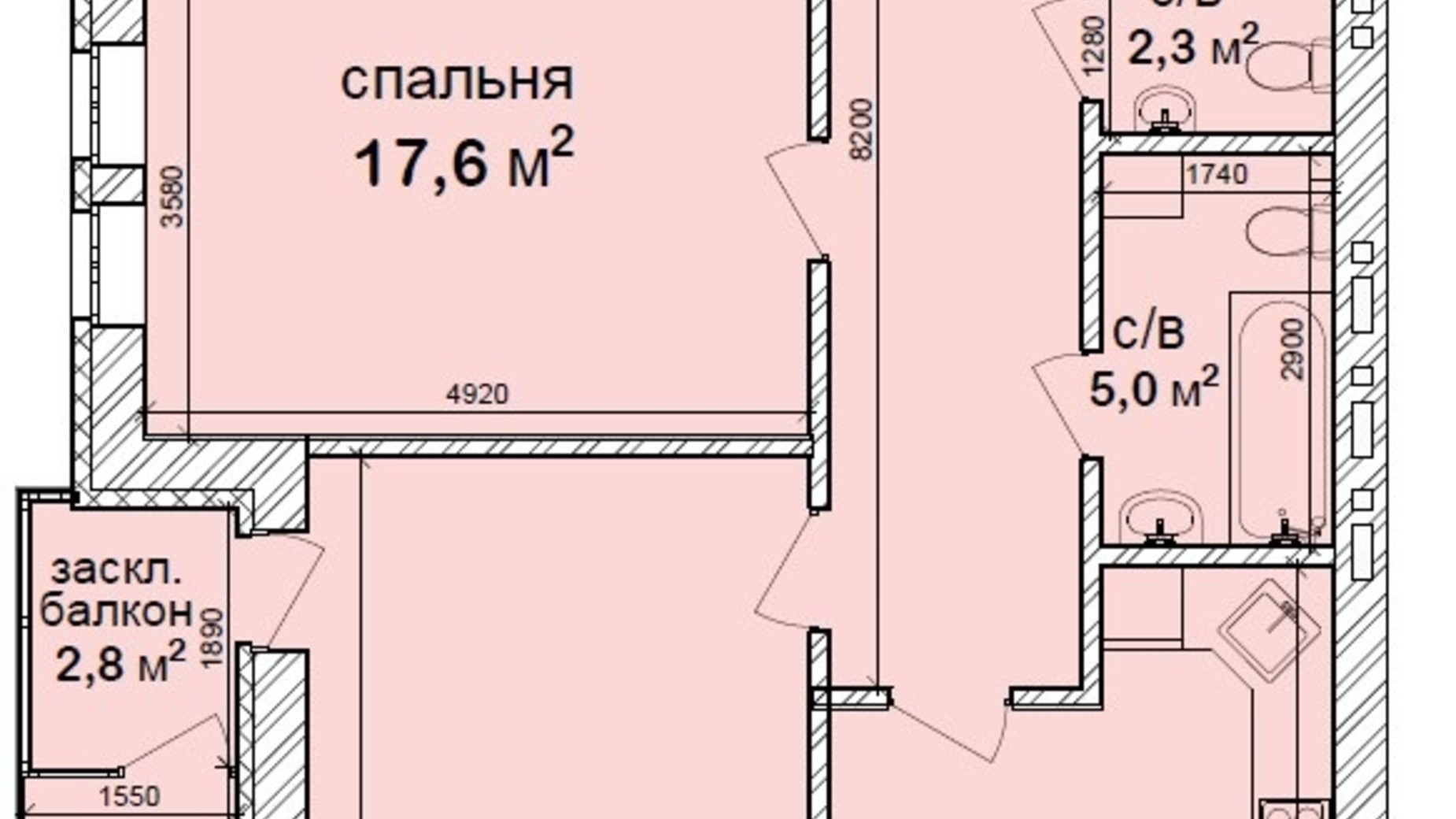 Планировка 3-комнатной квартиры в Клубний квартал Феофания-park 109.3 м², фото 471433