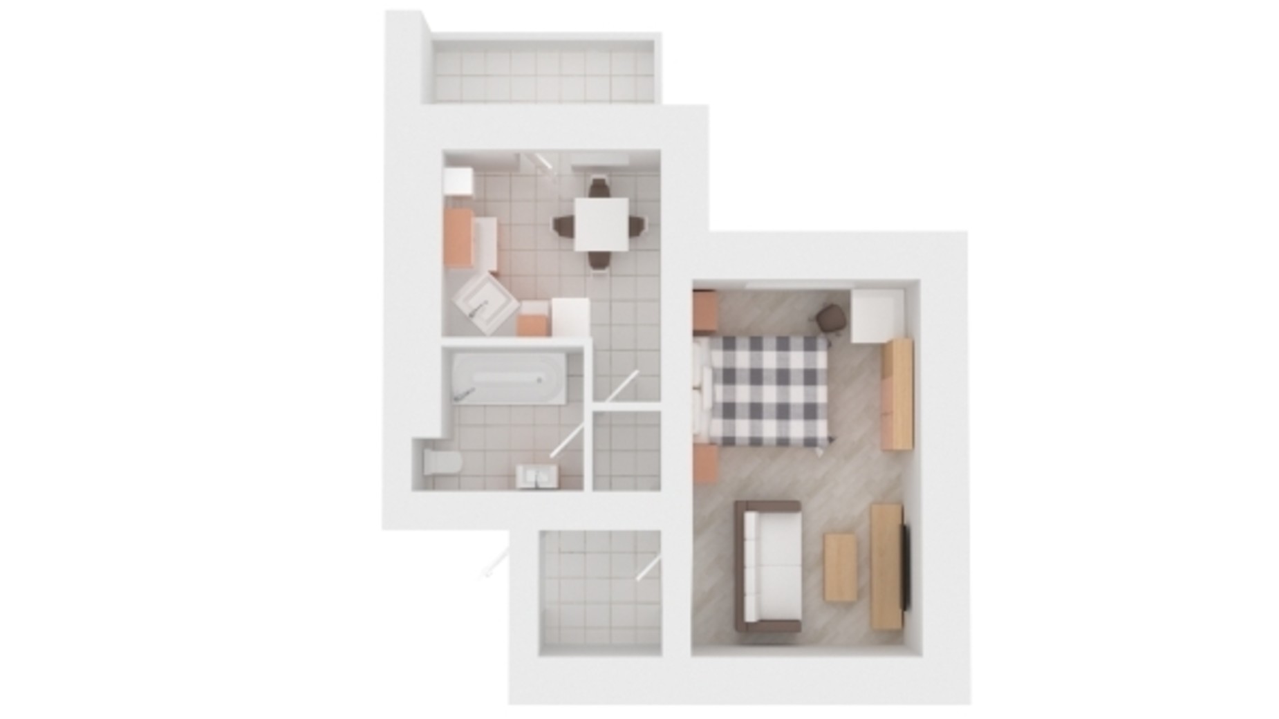 Планировка 1-комнатной квартиры в ЖК Сади Вишневі 34 м², фото 471554