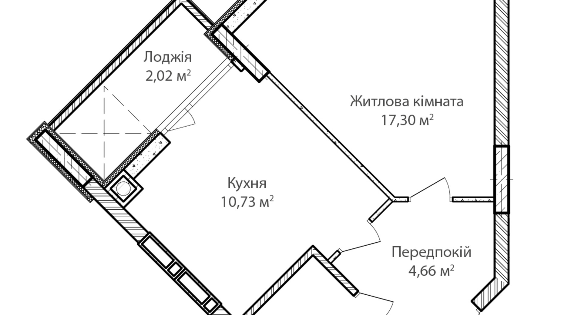 Планування 1-кімнатної квартири в ЖК Синергія Сіті 41 м², фото 474014