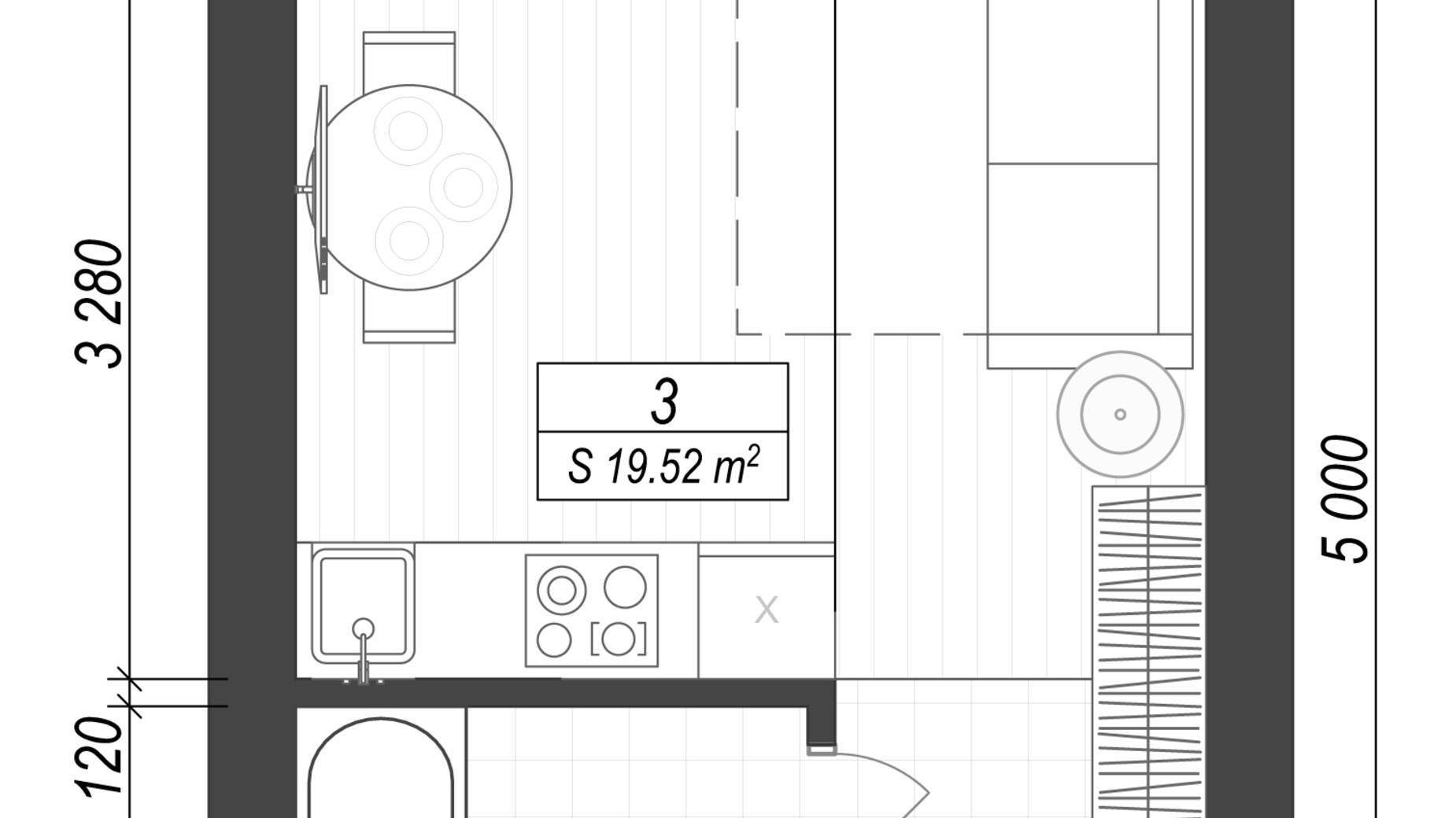 Планування 1-кімнатної квартири в ЖК Smart Idea 20 м², фото 475613