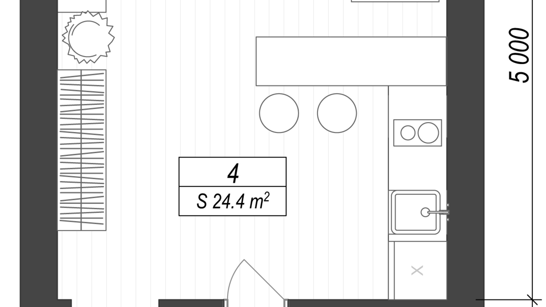 Планування 1-кімнатної квартири в ЖК Smart Idea 25.7 м², фото 475614