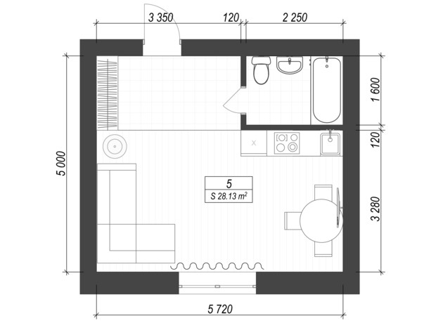 ЖК Smart Idea: планировка 1-комнатной квартиры 29.2 м²