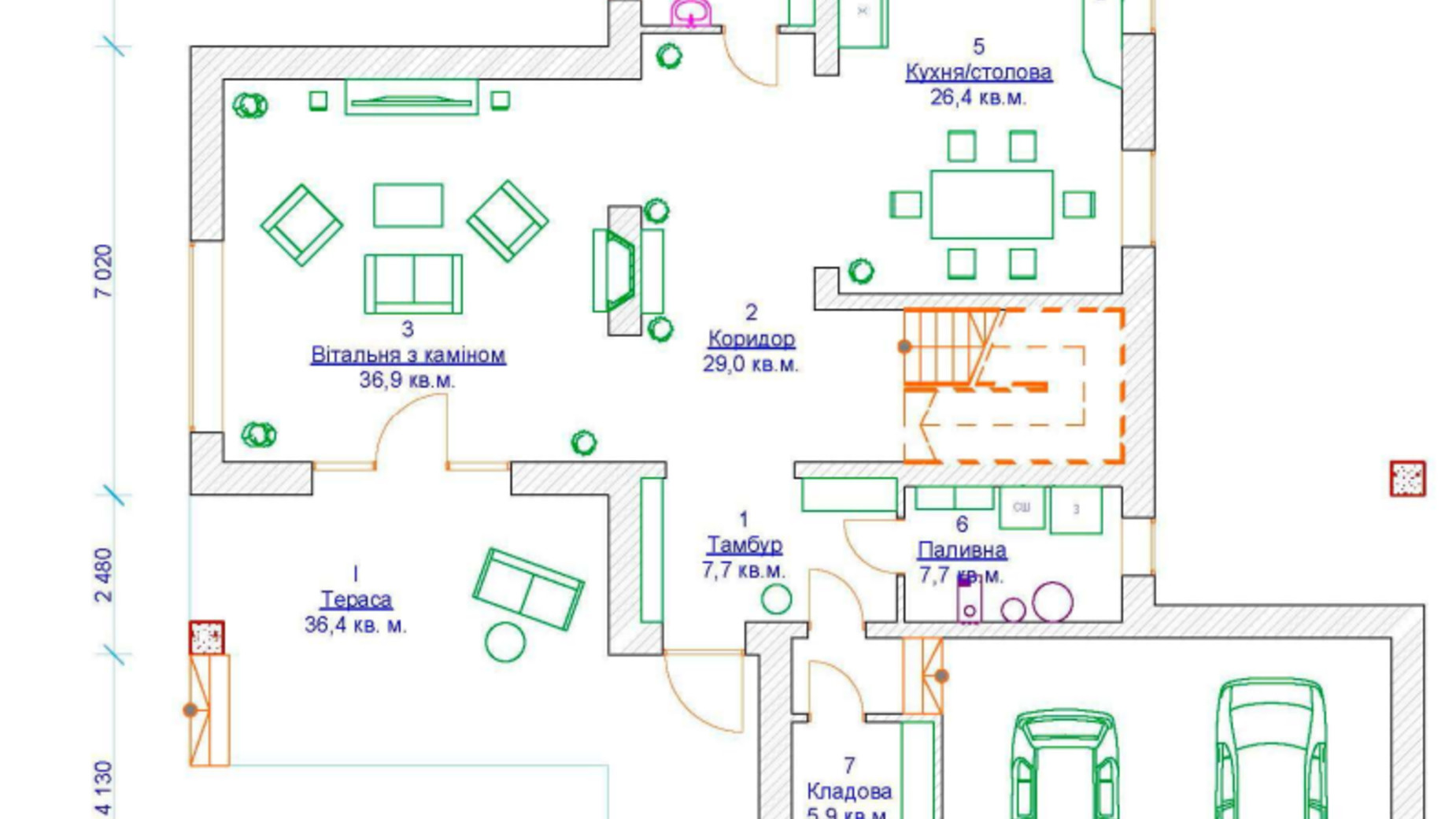 Планировка коттеджа в КГ На узліссі 271 м², фото 478758