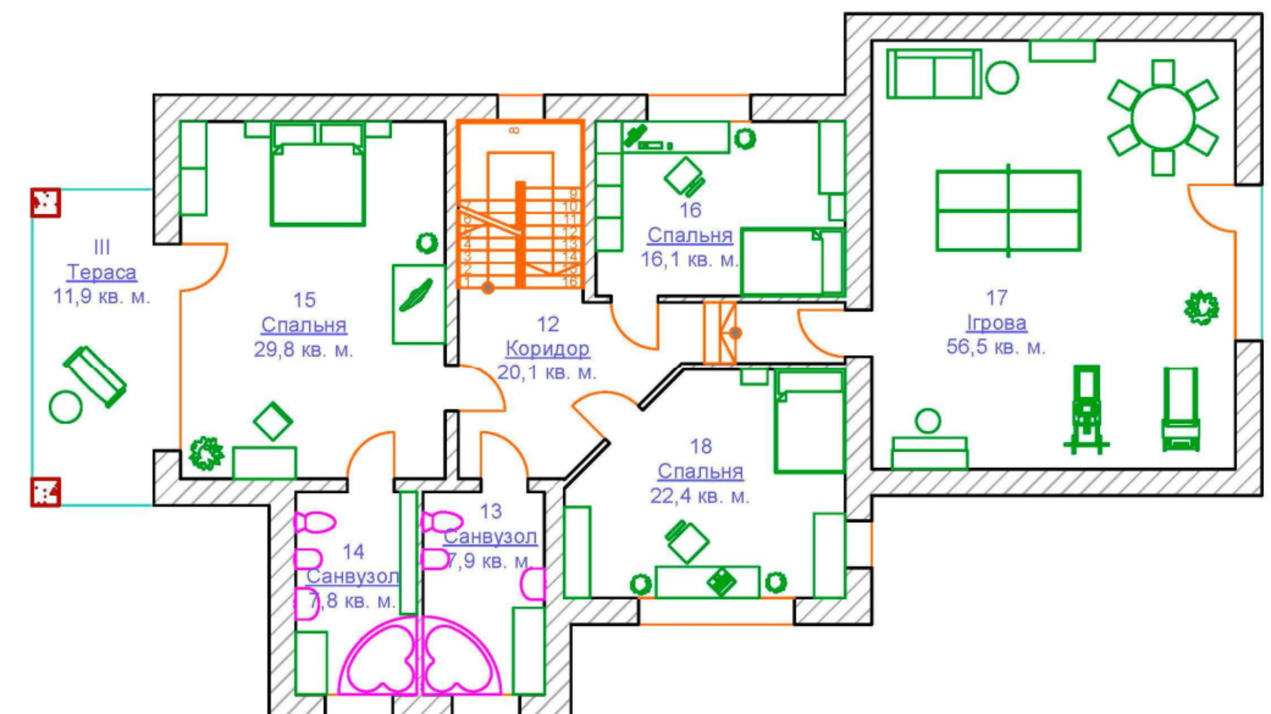 Планировка коттеджа в КГ На узліссі 295 м², фото 478766