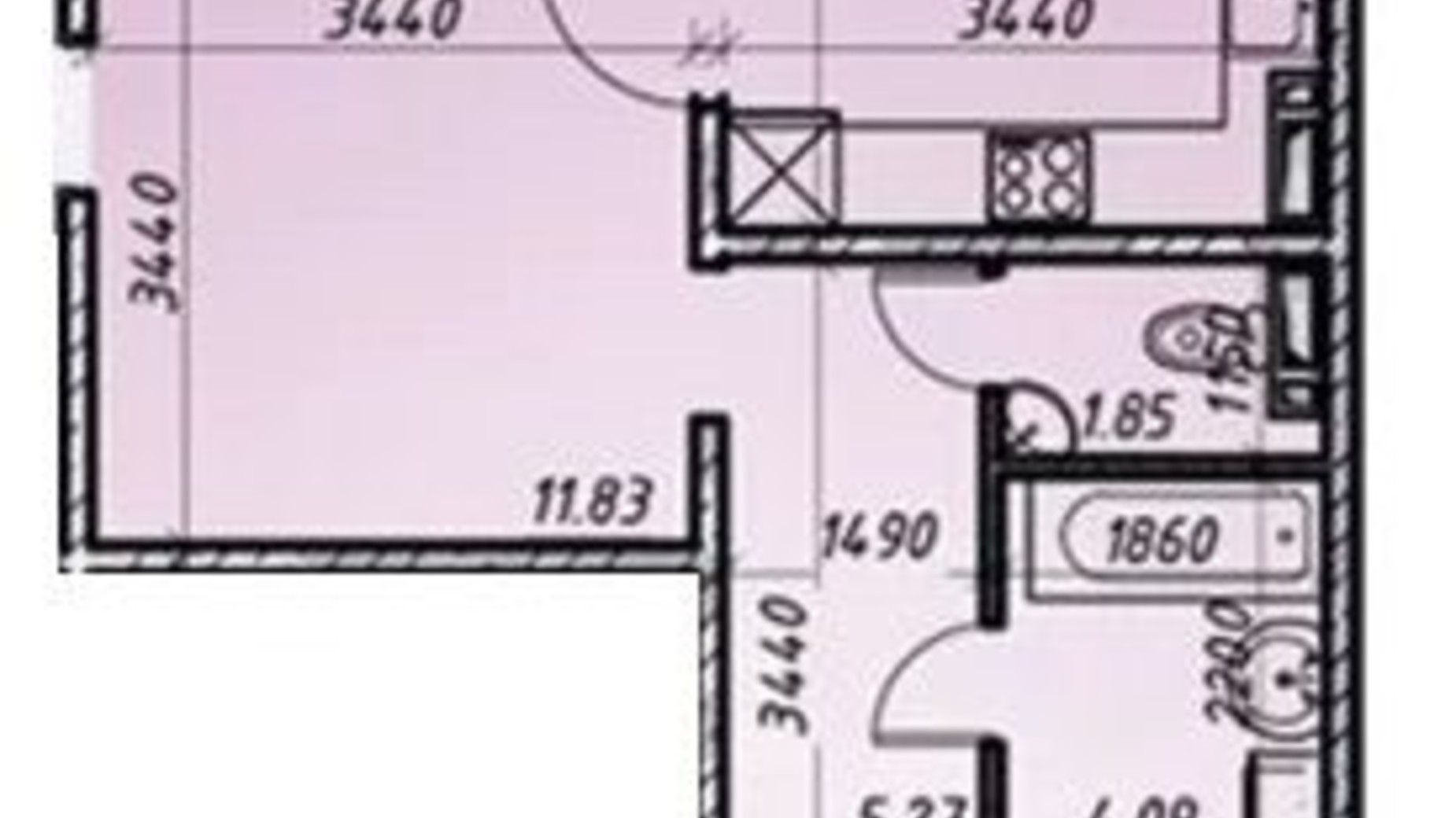 Планировка 1-комнатной квартиры в ЖК Navigator 2 51.59 м², фото 480038