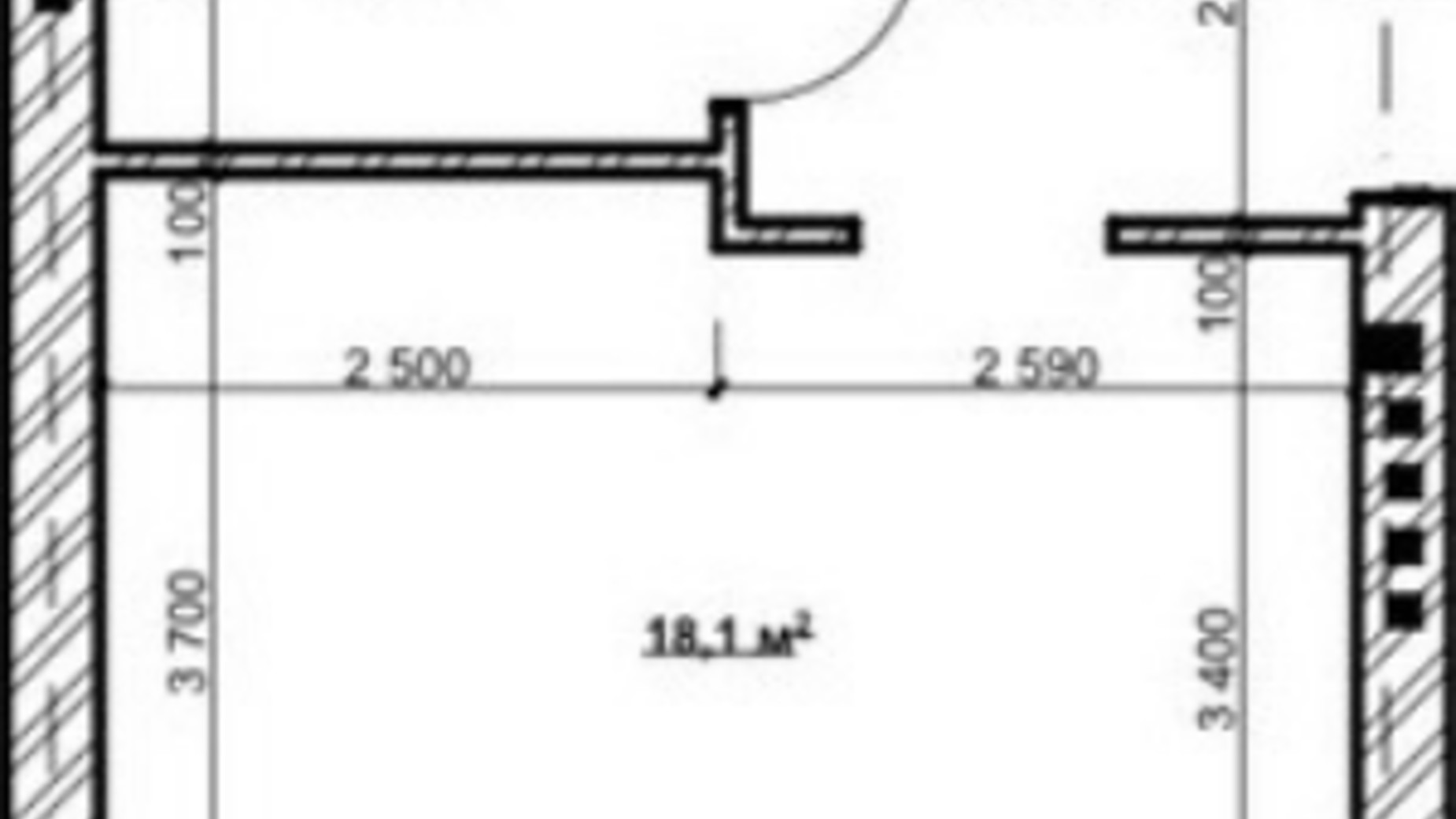 Планування 1-кімнатної квартири в ЖК Victory 28.5 м², фото 483063