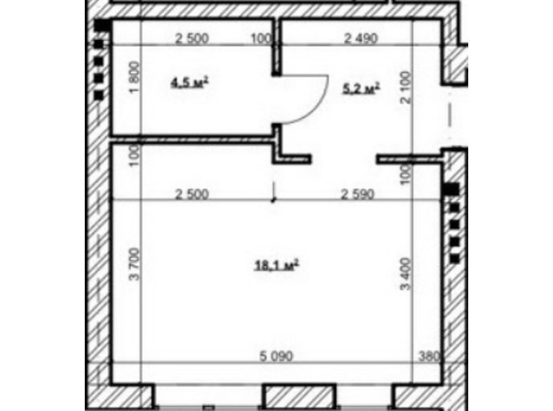 ЖК Victory: планування 1-кімнатної квартири 27.8 м²