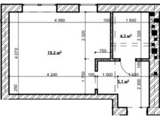 ЖК Victory: планування 1-кімнатної квартири 28.5 м²