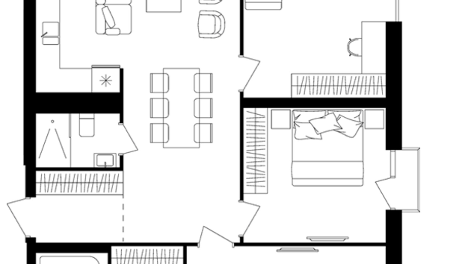 Планування 2-кімнатної квартири в ЖК Avalon Up 84.04 м², фото 483087