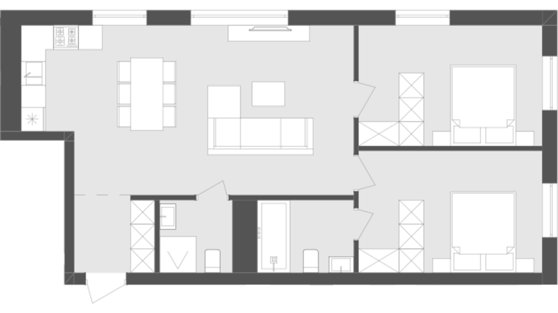 Планировка 2-комнатной квартиры в ЖК Avalon Holiday 70.69 м², фото 483106