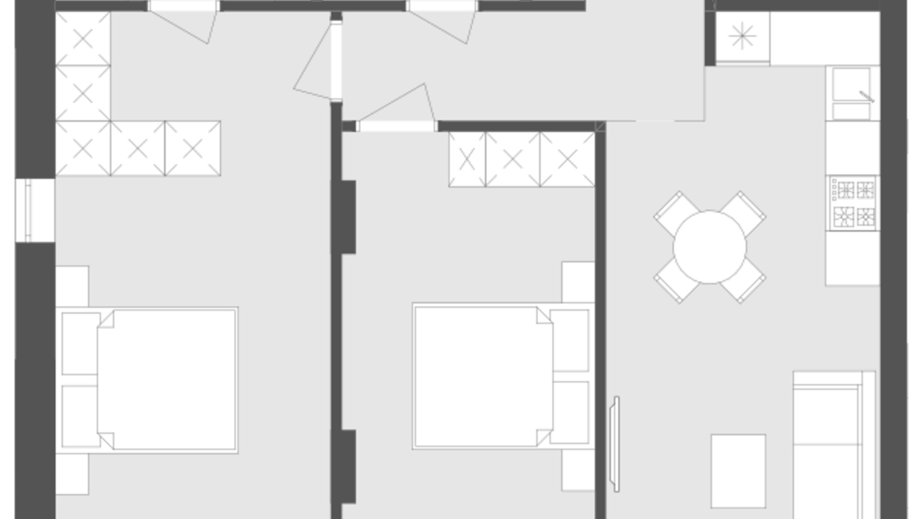 Планування 2-кімнатної квартири в ЖК Avalon Yard 69.9 м², фото 483136