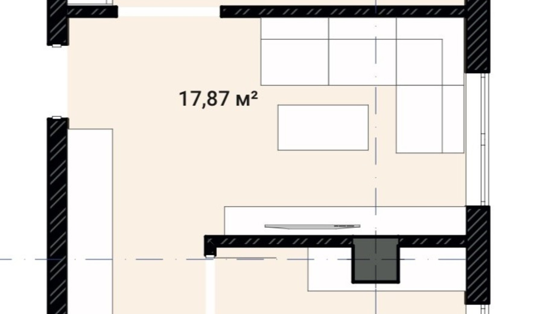 Планировка 2-комнатной квартиры в ЖК Grand Hall 48 м², фото 485107