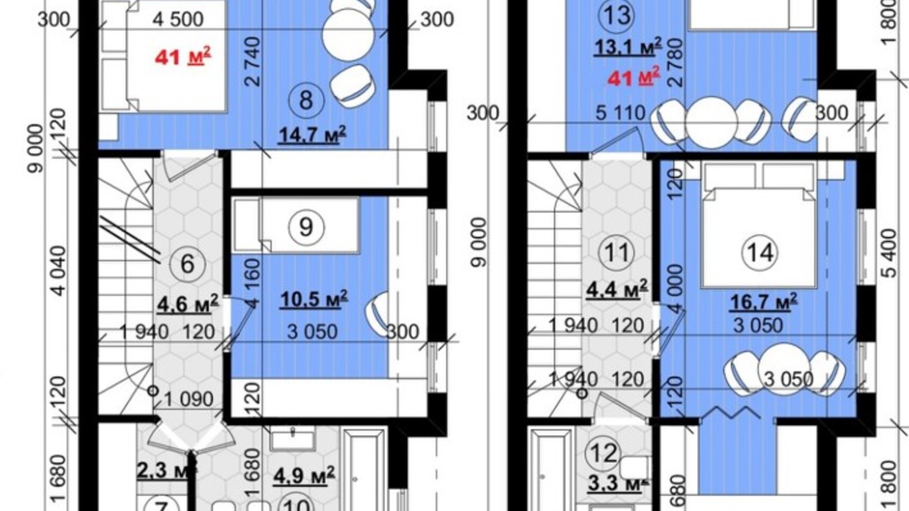 Планировка таунхауса в Таунхаус New Smart 11 123 м², фото 485778