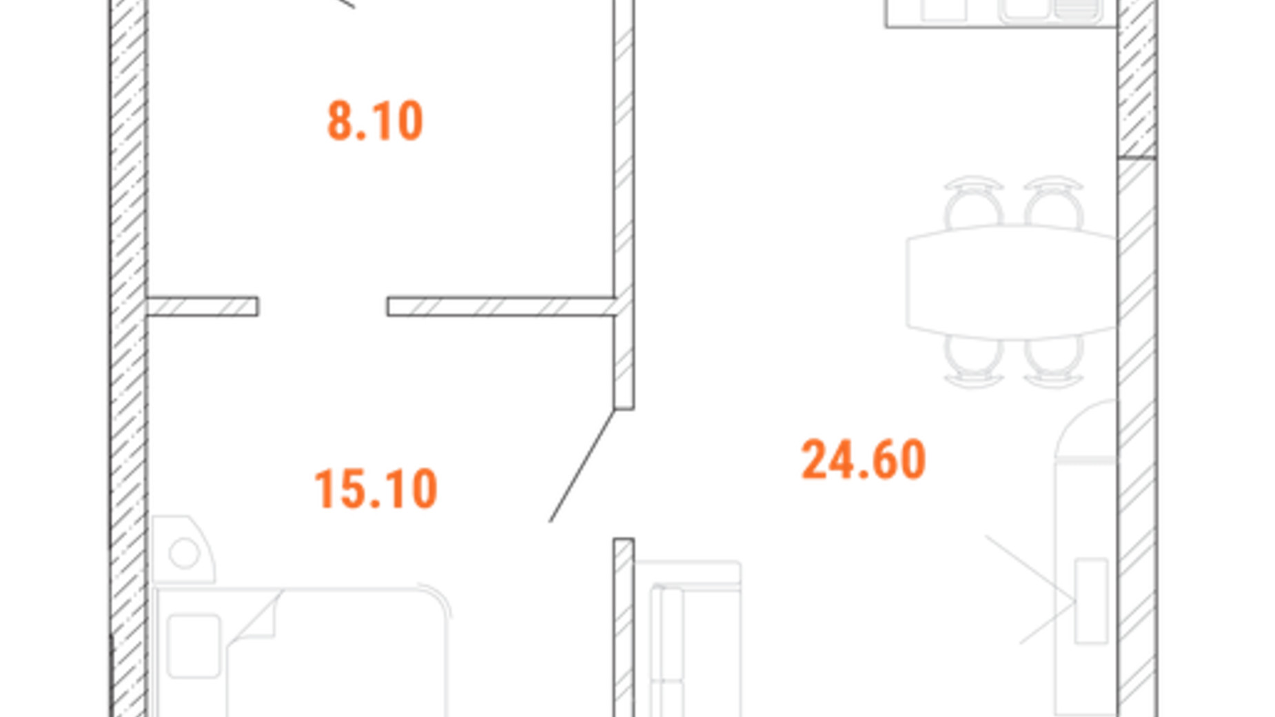 Планировка 2-комнатной квартиры в Доходный дом Standard One Obolon 69.9 м², фото 486494