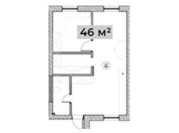 Клубный дом Art House: планировка 1-комнатной квартиры 46 м²