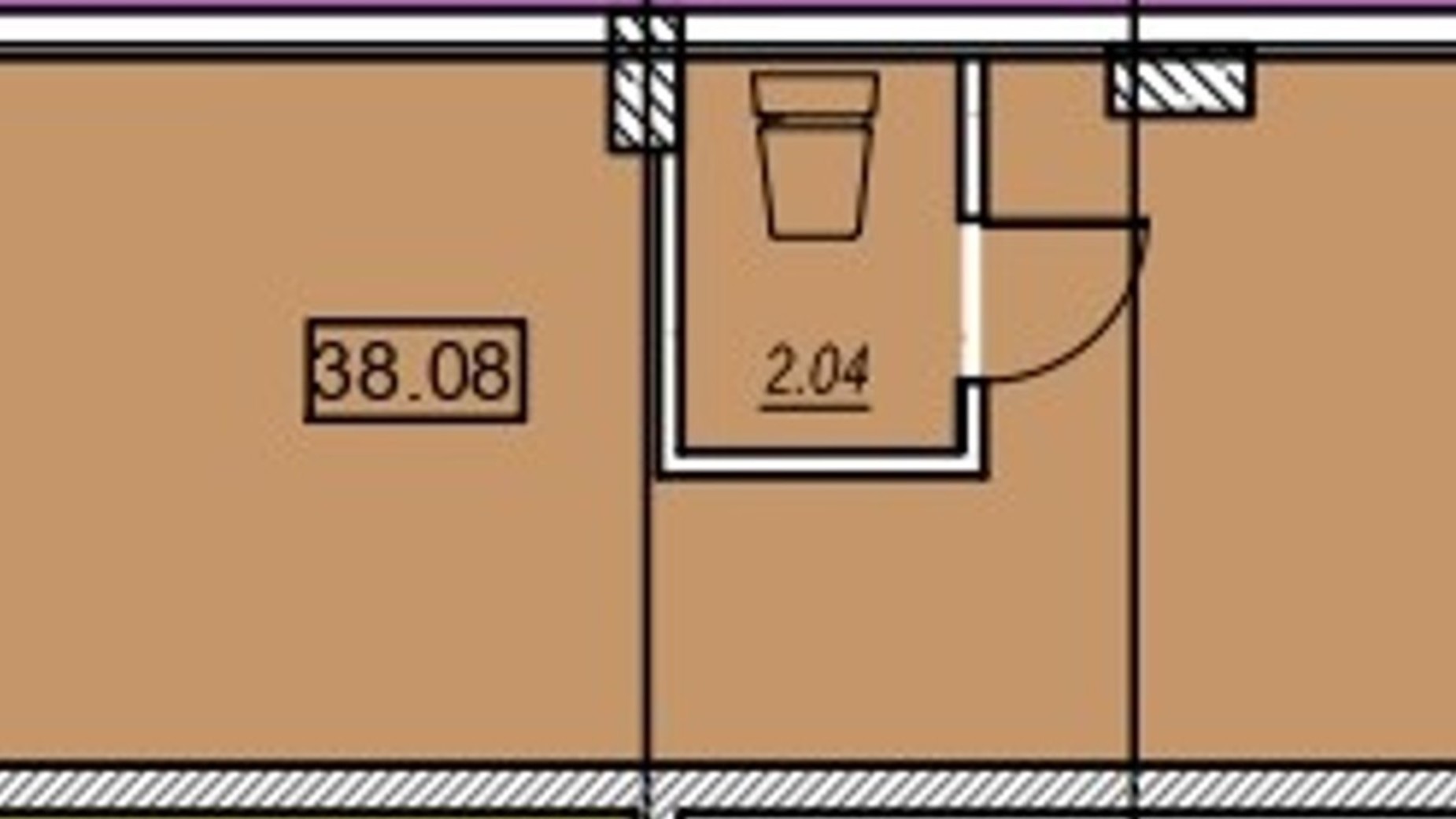 Планировка помещения в ЖК Меридиан 38 м², фото 487759