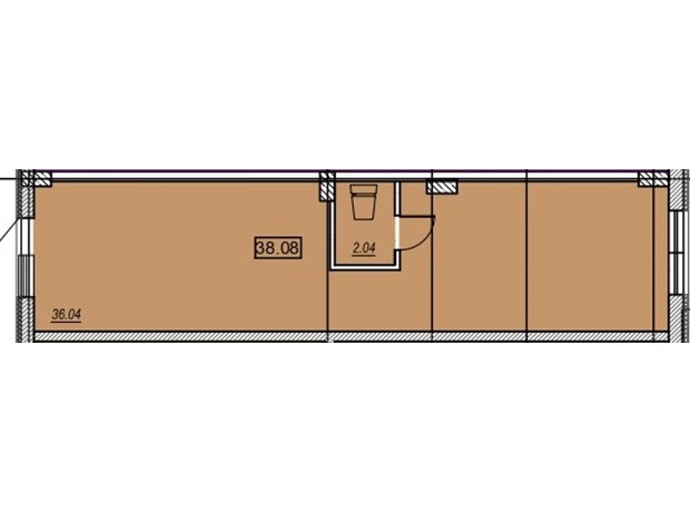 ЖК Меридиан: планировка помощения 38 м²